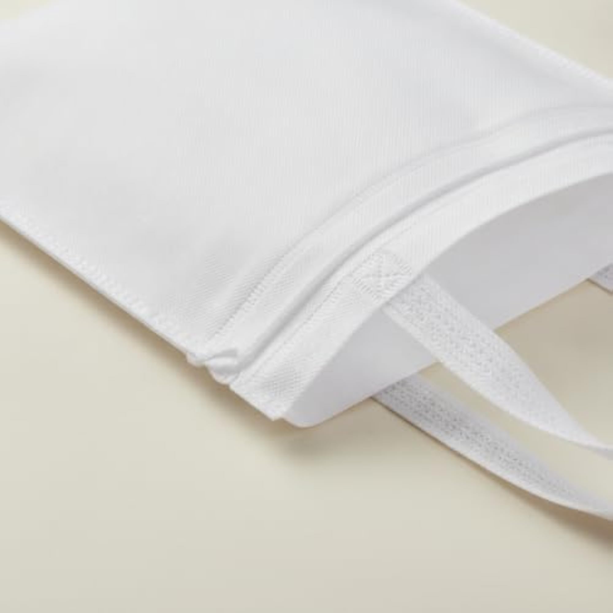 Nonwoven Drawstring Storage Bag with Handles, White